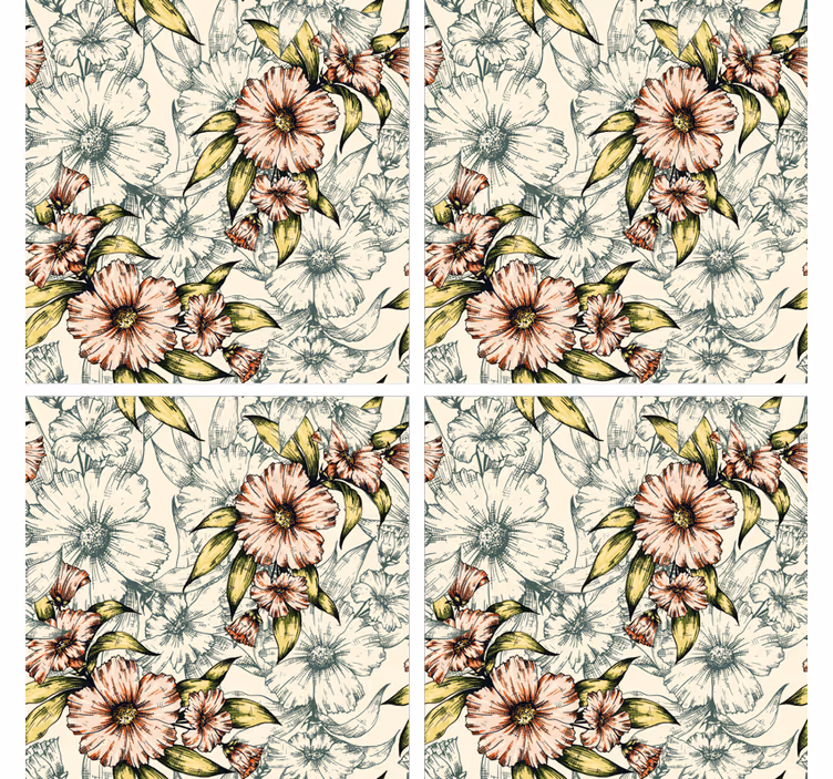 Texture coasters floral pattern design - TenStickers