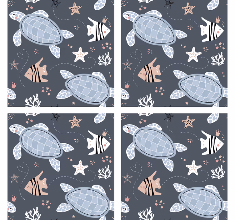 Geek coasters with sea creatures design - TenStickers