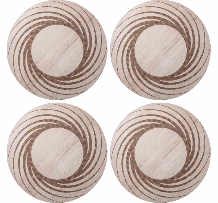 Texture coasters with natural circular designs - TenStickers