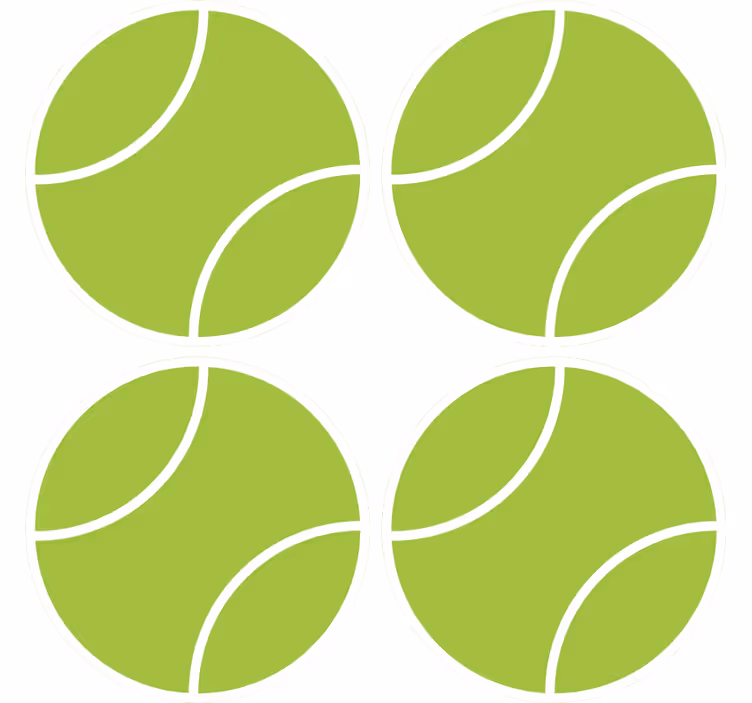 Circular green tennis inspired set geek coasters - TenStickers