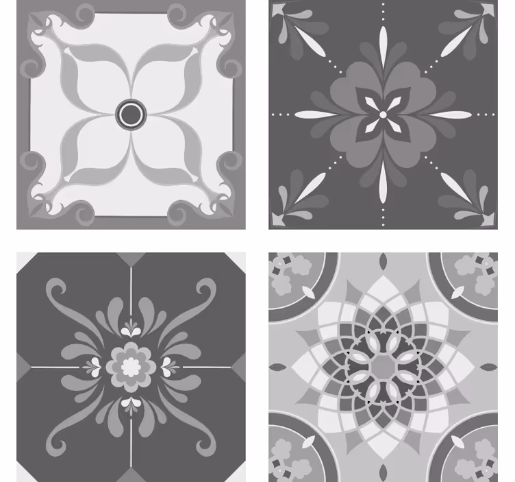 Texture coasters intricate grey design - TenStickers