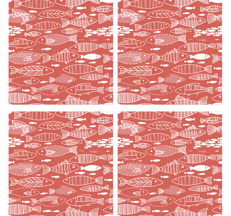 Modern coasters with fish pattern design - TenStickers