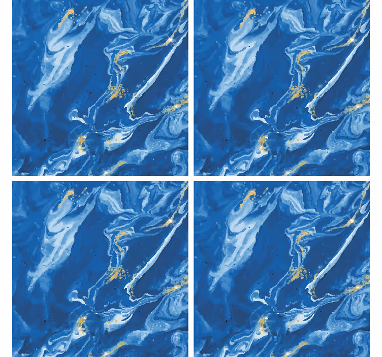 Texture coasters swirled blue marble - TenStickers