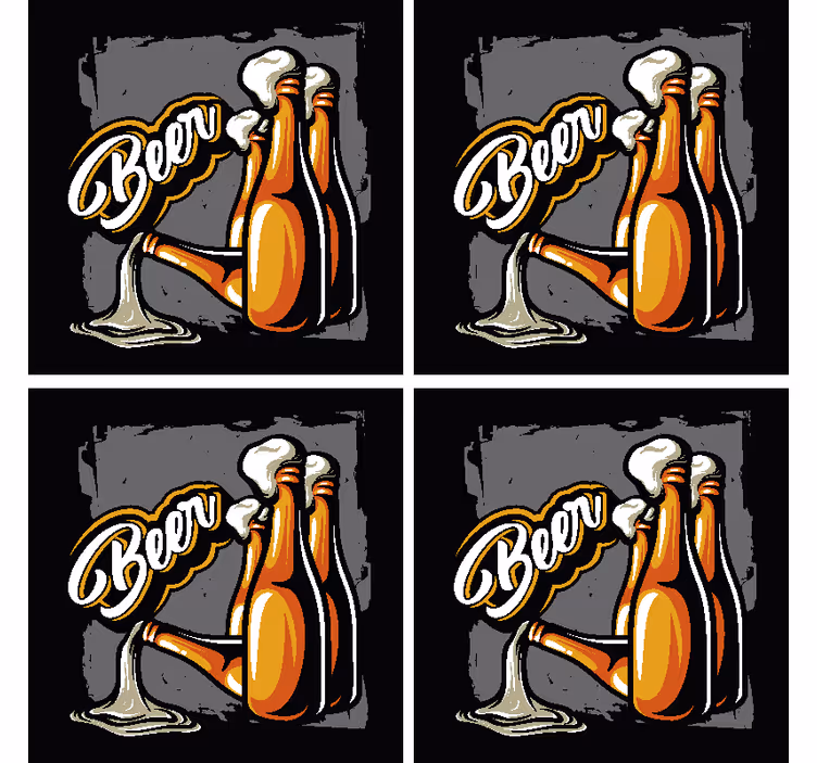 B eer bottle beer coaster mats - TenStickers