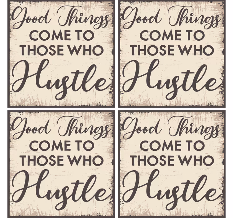 Text coasters with inspirational quote design - TenStickers