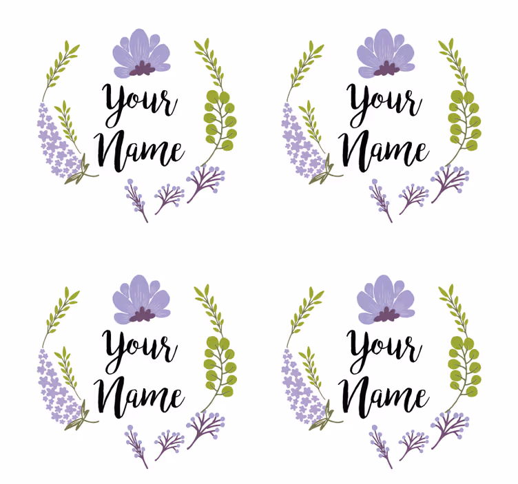 Personalised coasters floral custom design - TenStickers