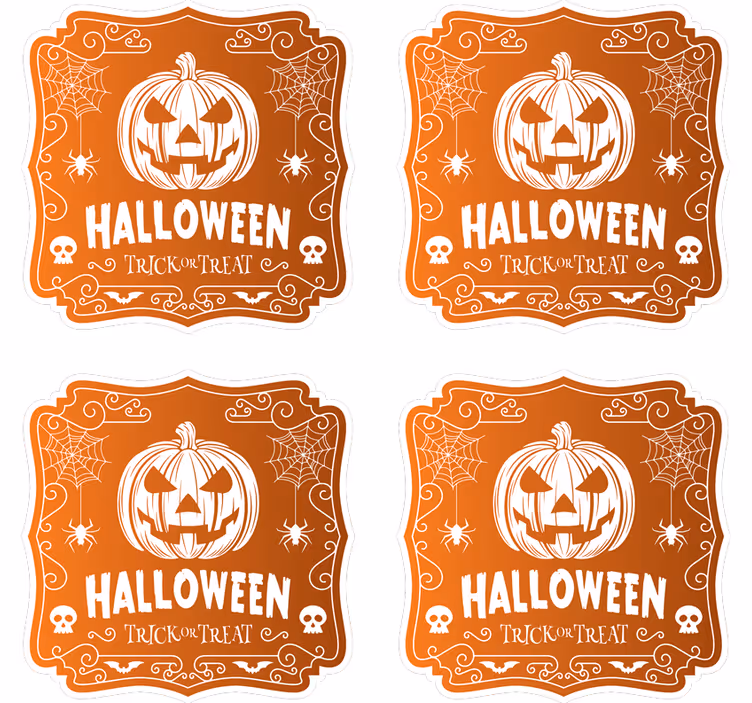 Halloween coaster pumpkin halloween design - TenStickers
