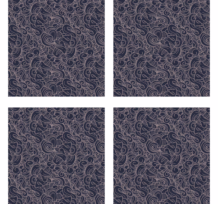 Texture coasters with detailed abstract design - TenStickers