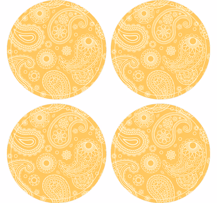Texture coasters intricate paisley design - TenStickers