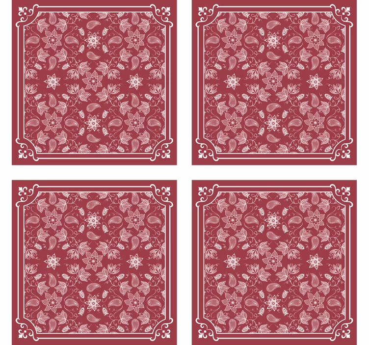 Vintage coasters floral pattern design - TenStickers