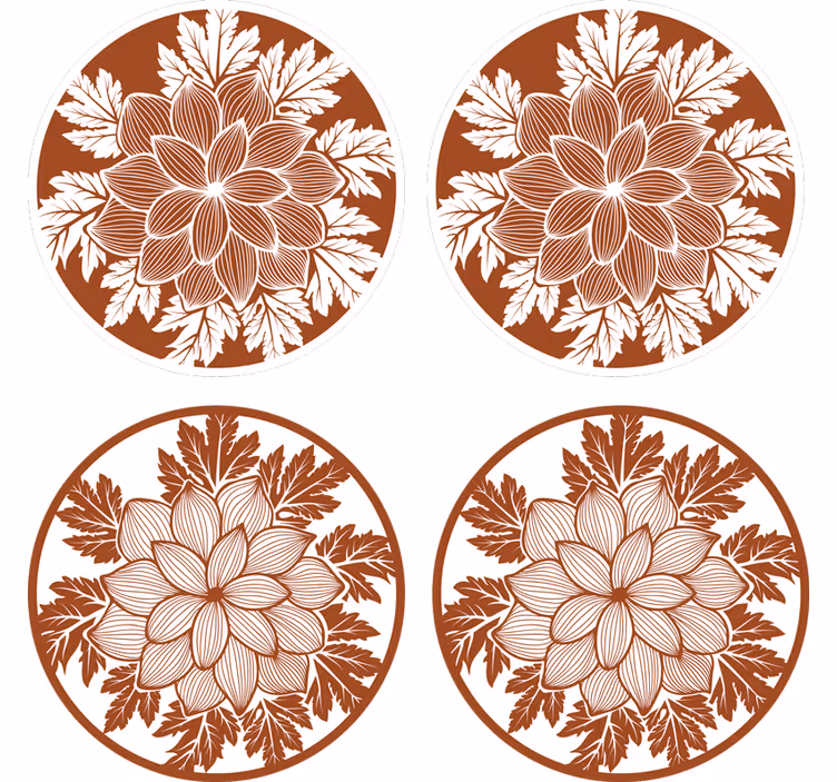 Texture coasters floral design set - TenStickers