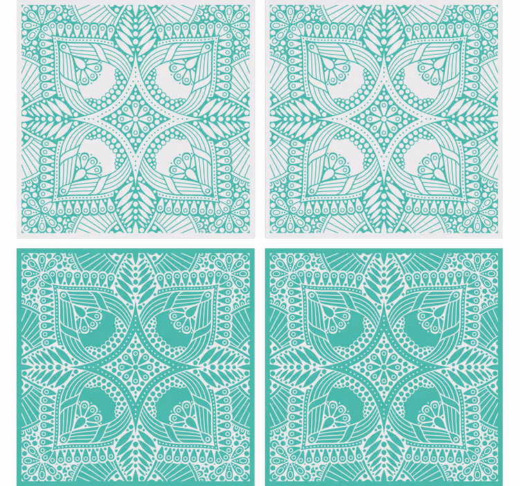Texture coasters intricate floral design - TenStickers