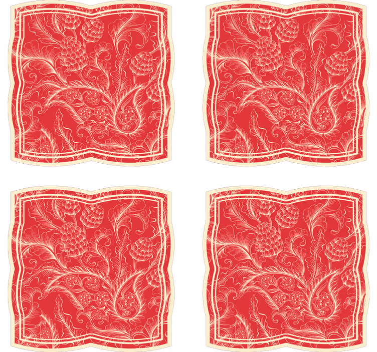 Texture coasters ornate floral design - TenStickers