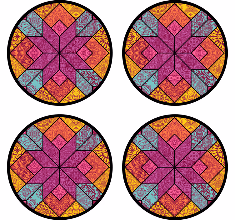 Texture coasters vibrant geometric design - TenStickers