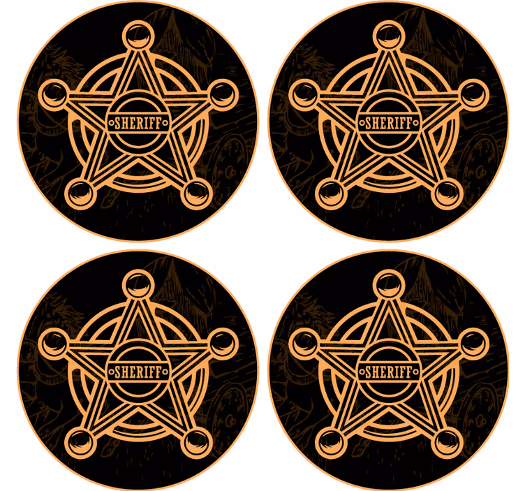 Beer mats sheriff star emblem - TenStickers