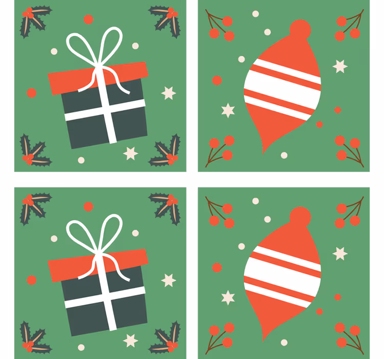 Christmas coasters festive decoration and gift - TenStickers