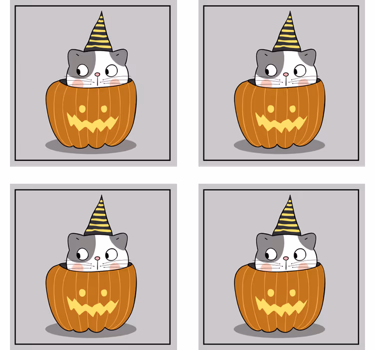 Halloween coaster cat in pumpkin hat - TenStickers