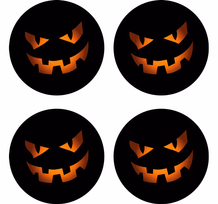 Halloween coaster pumpkin face collection - TenStickers