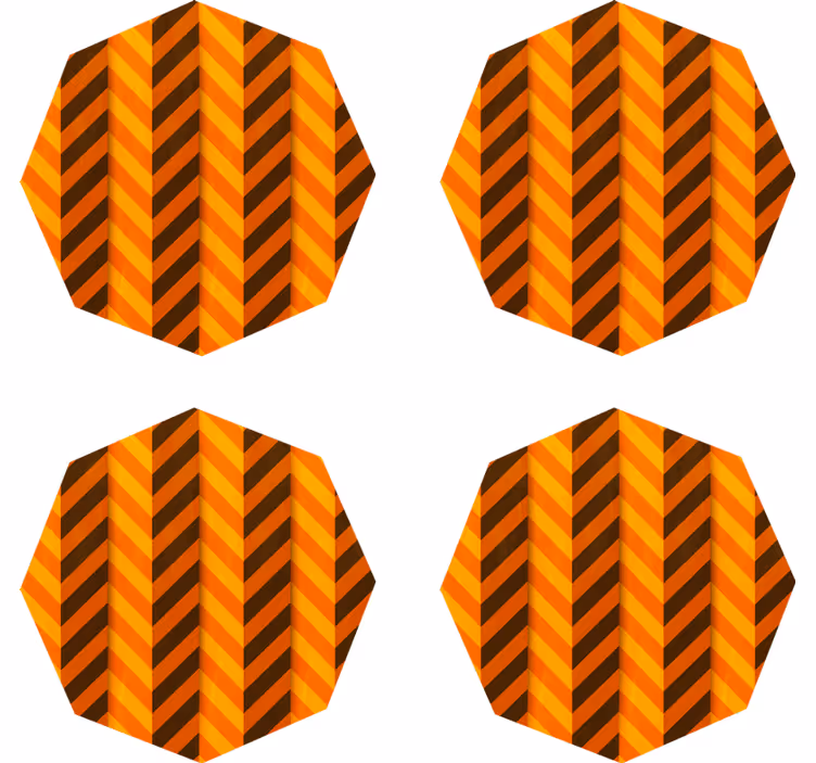 Halloween coaster in orange chevron pattern - TenStickers
