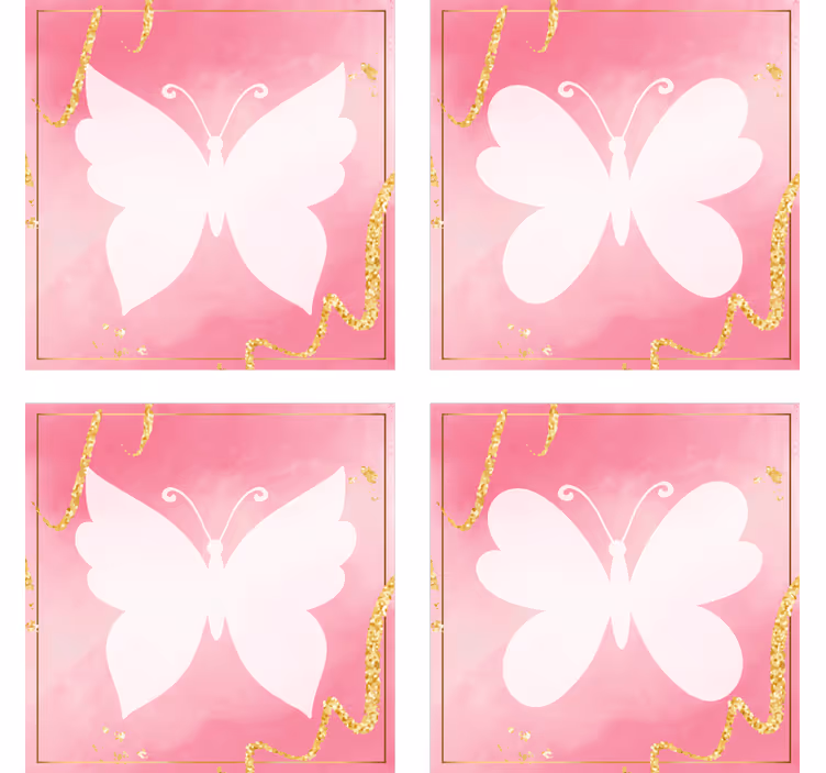 Modern coasters with elegant butterfly design - TenStickers