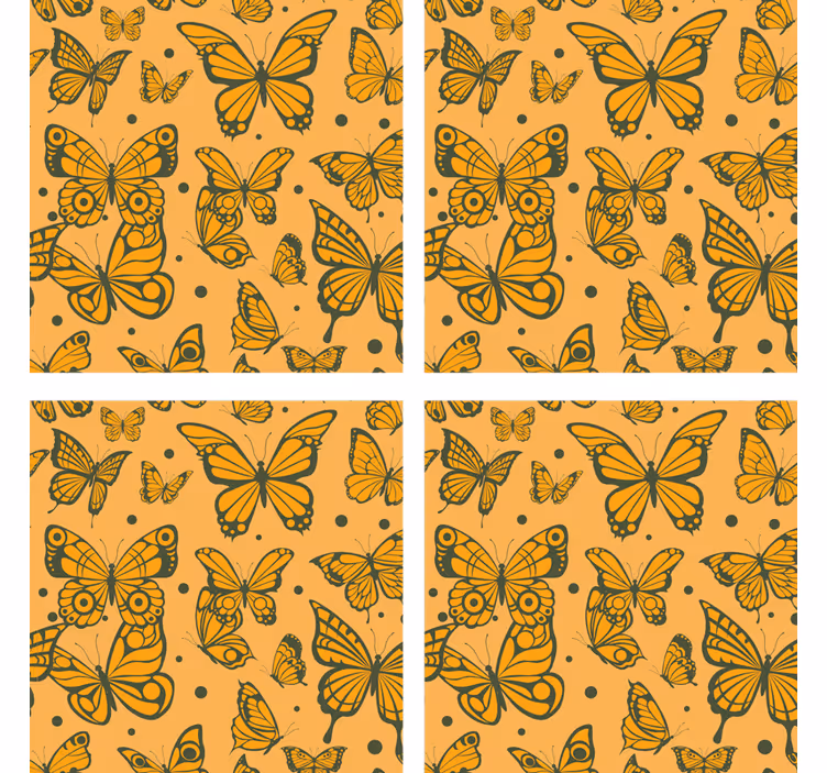 Texture coasters butterfly pattern surface - TenStickers