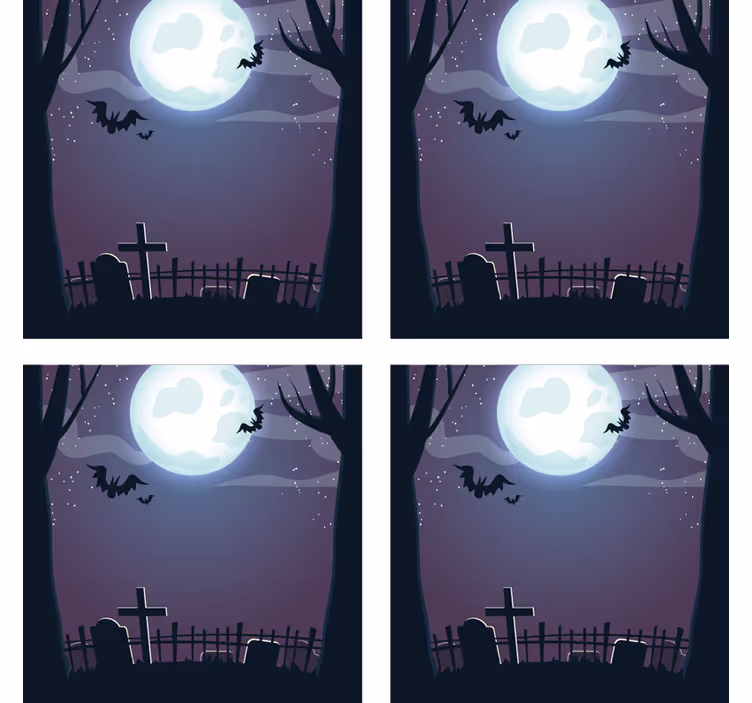 Halloween coaster spooky night landscape - TenStickers