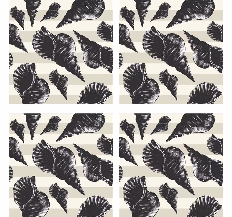 Texture coasters with elegant shell designs - TenStickers