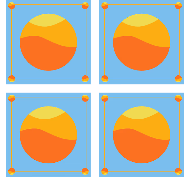 Texture coasters vibrant circular color fields - TenStickers