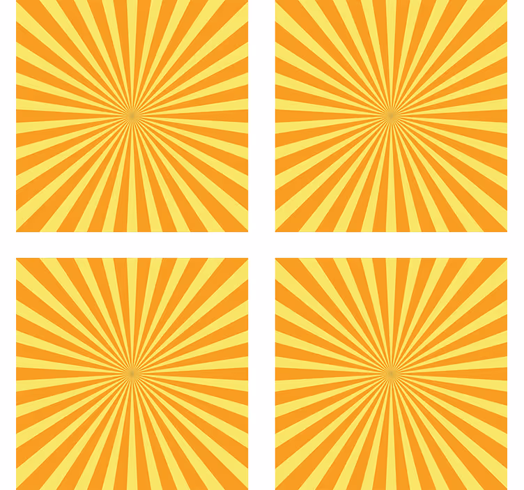 Texture coasters luminous sunburst design - TenStickers