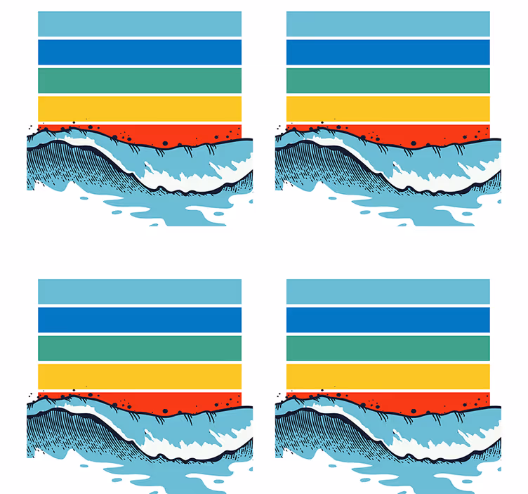 Texture coasters colorful wave design - TenStickers