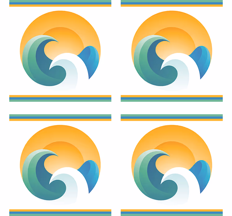 Modern coasters with sunset wave design - TenStickers