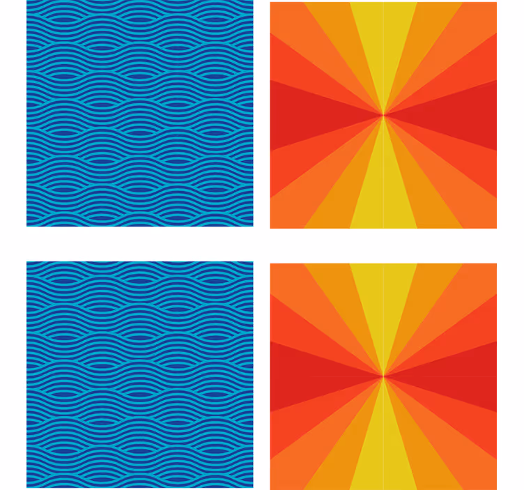 Radiant color burst texture coasters - TenStickers
