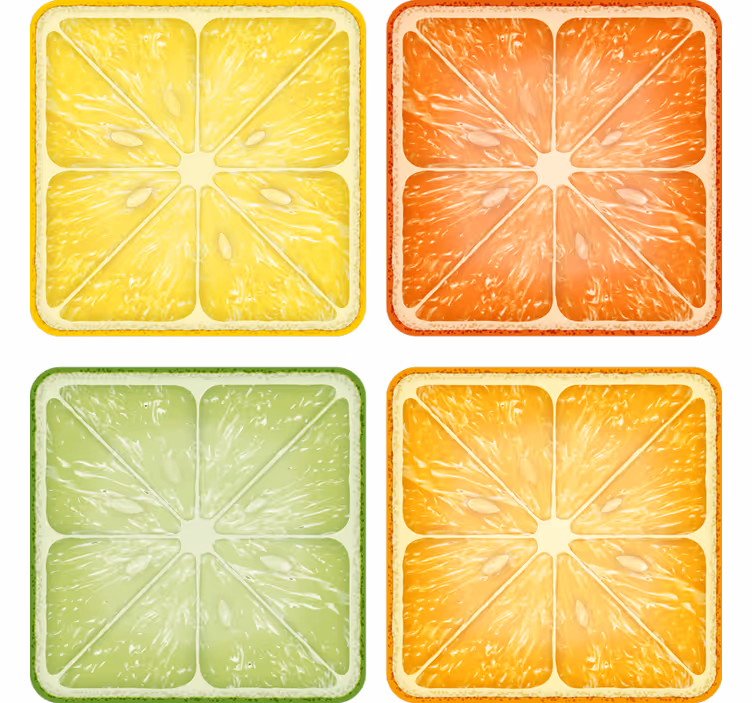 Citrus slice minima texture coasters - TenStickers