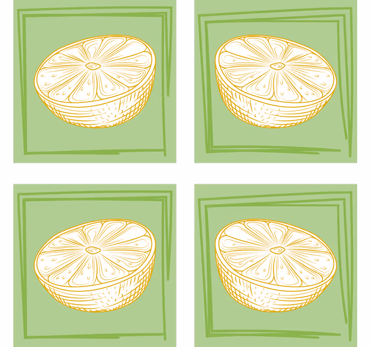 Personalisable coasters lime slice illustration - TenStickers