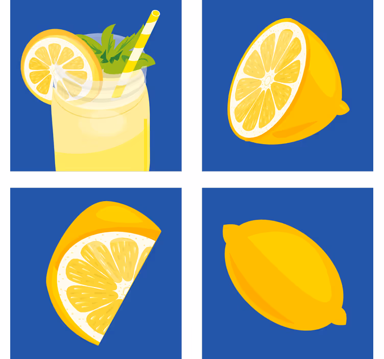 Tile coasters for refreshing lemon drink - TenStickers
