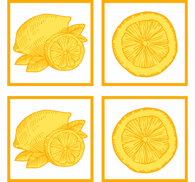 Texture coasters citrus fruit designs - TenStickers
