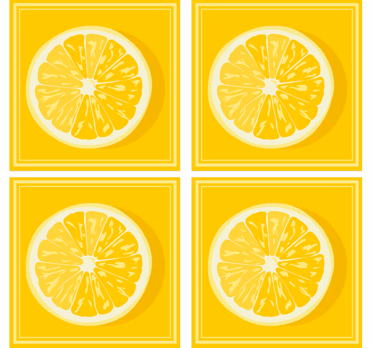 Texture coasters citrus slice design - TenStickers