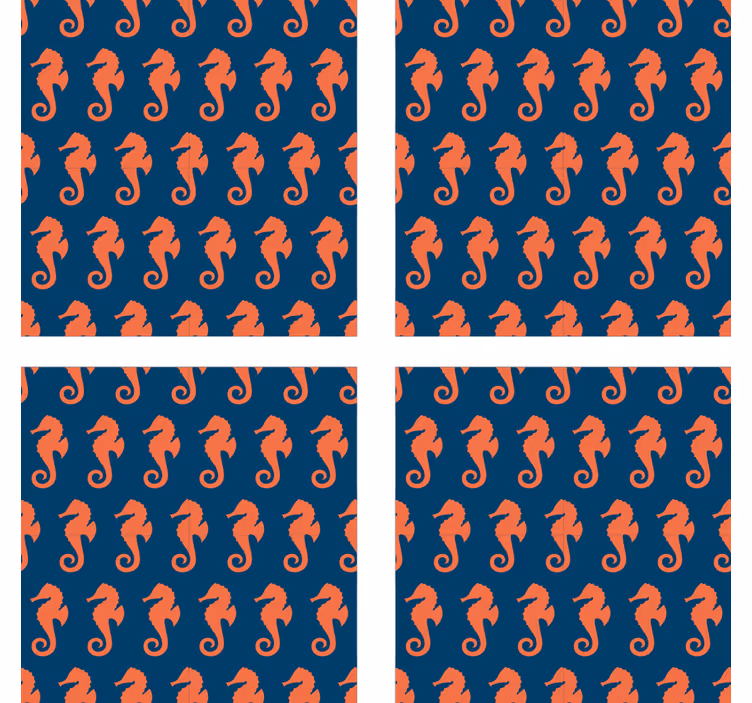 Geek coasters seahorse patterned surface - TenStickers