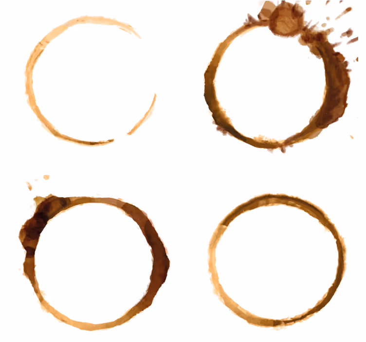 Texture coasters with coffee stain designs - TenStickers