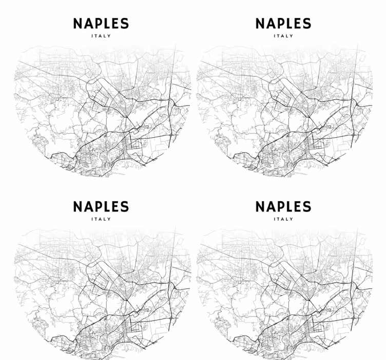 Personalisable coasters naples map outline - TenStickers