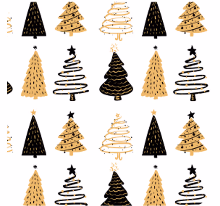 Christmas coasters with a stylized tree design - TenStickers