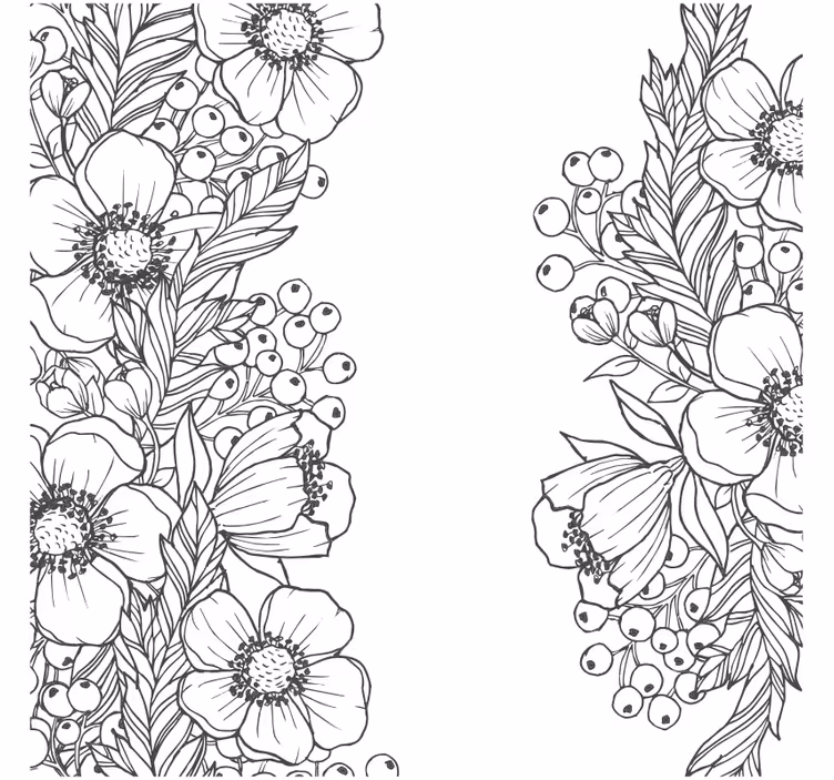 Texture coasters with floral outline patterns - TenStickers
