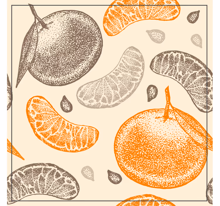 Texture coasters citrus fruit design - TenStickers