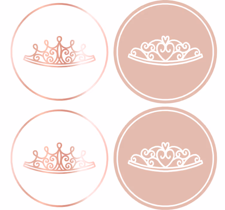Modern coasters with elegant crown designs - TenStickers