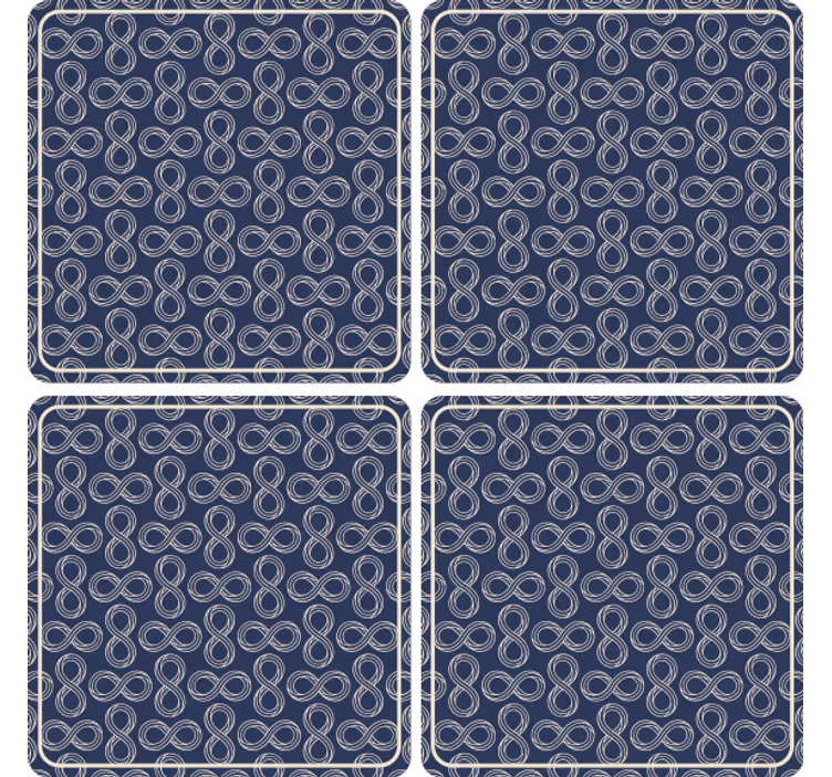 Beer mats navy patterned infinity - TenStickers