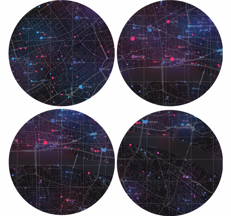 Texture coasters with abstract map design - TenStickers