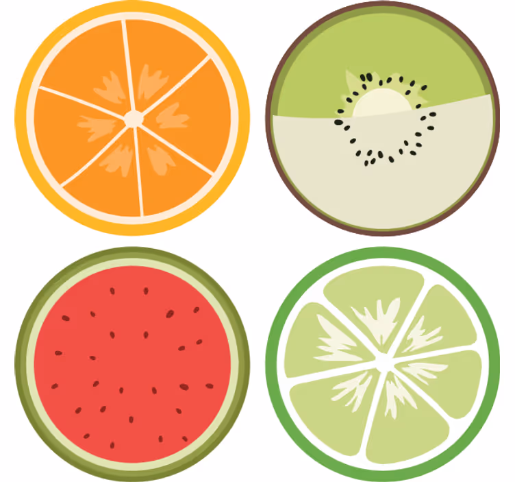 Modern coasters citrus fruit slices - TenStickers