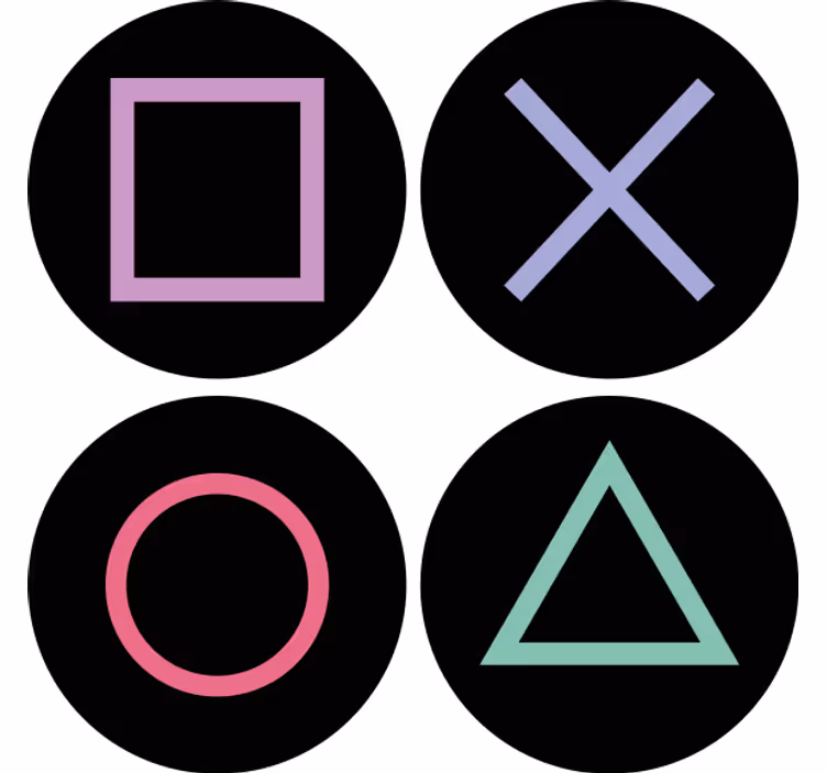 Geek coasters with vibrant geometric designs - TenStickers