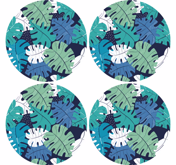 Texture coasters tropical leaf design - TenStickers