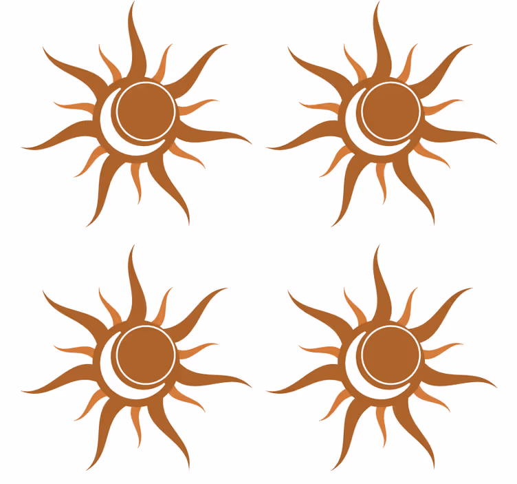 Texture coasters with curved sun design - TenStickers